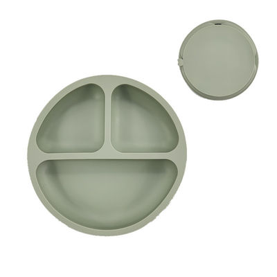 Food Grade BPA Free Silicone Suction Divided Plate For Weaning Babies